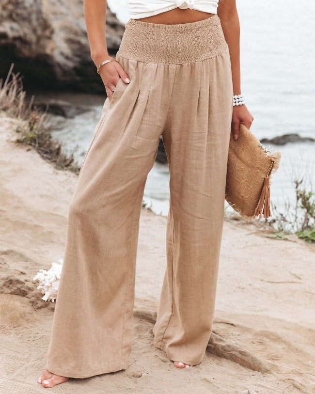 Women's High-Waisted Wide-Leg Pants