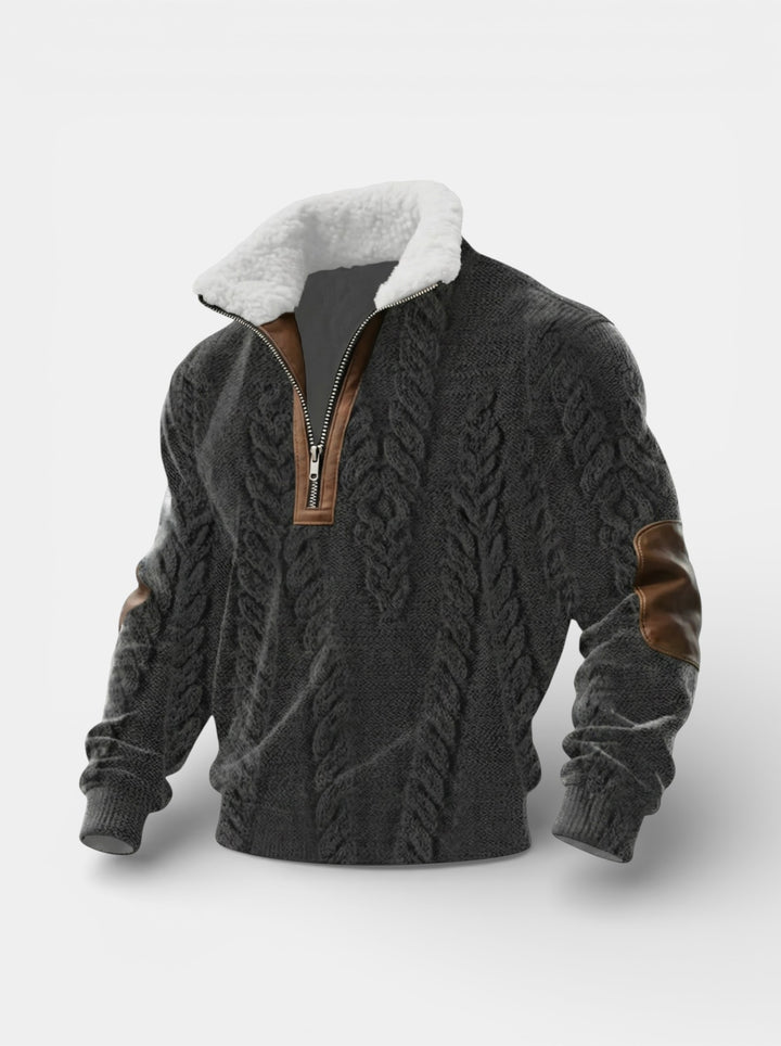 Men’s Luxury Sherpa Collar Sweater Refined Casual Style