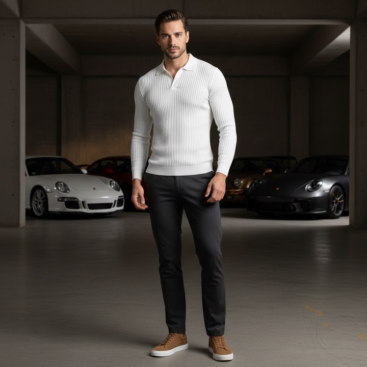 Men’s Open Collar Shirt Relaxed Fit Elegant Style