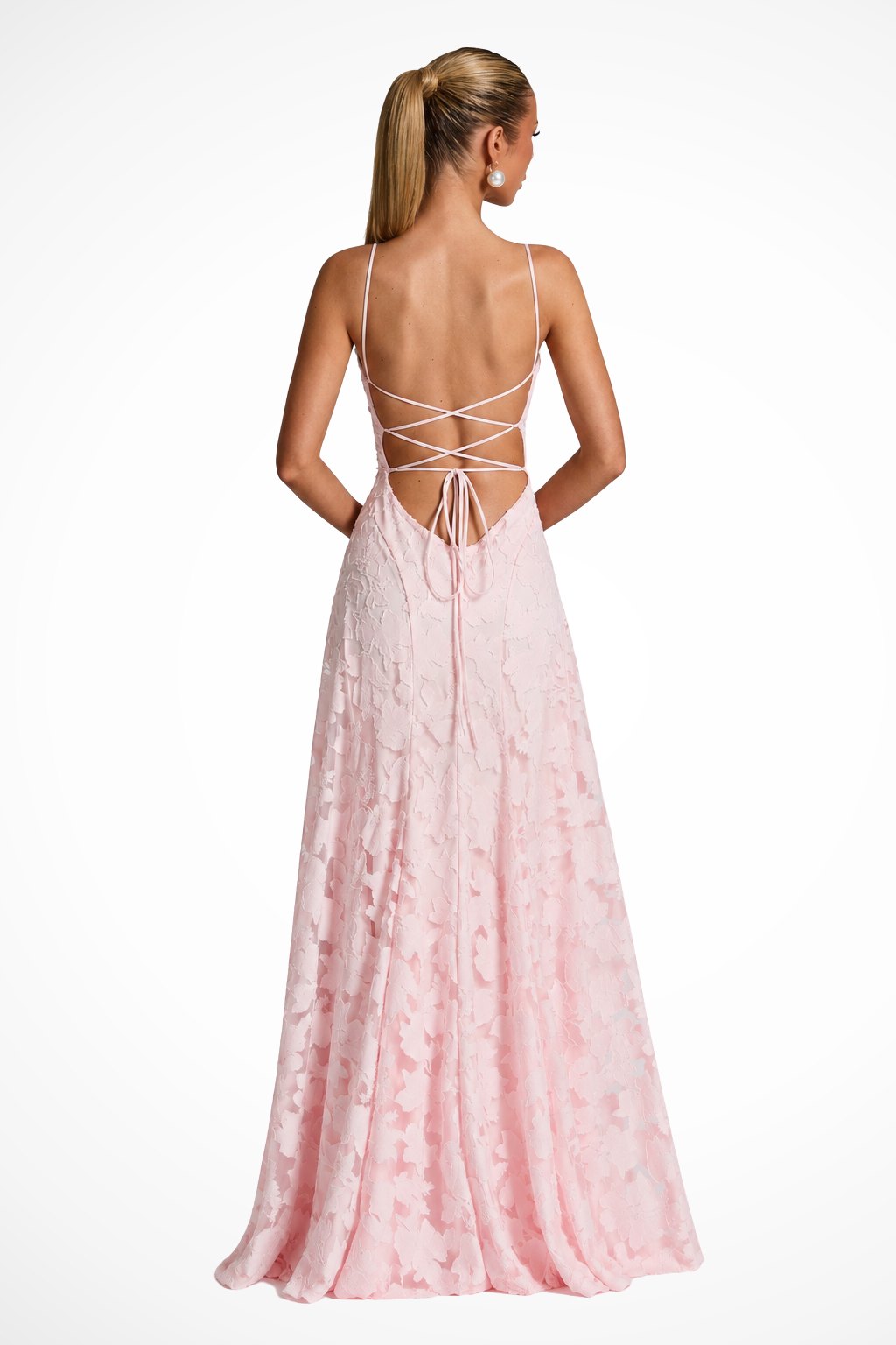Women Cowl Neck Floral Lace Wedding Guest Maxi Dress