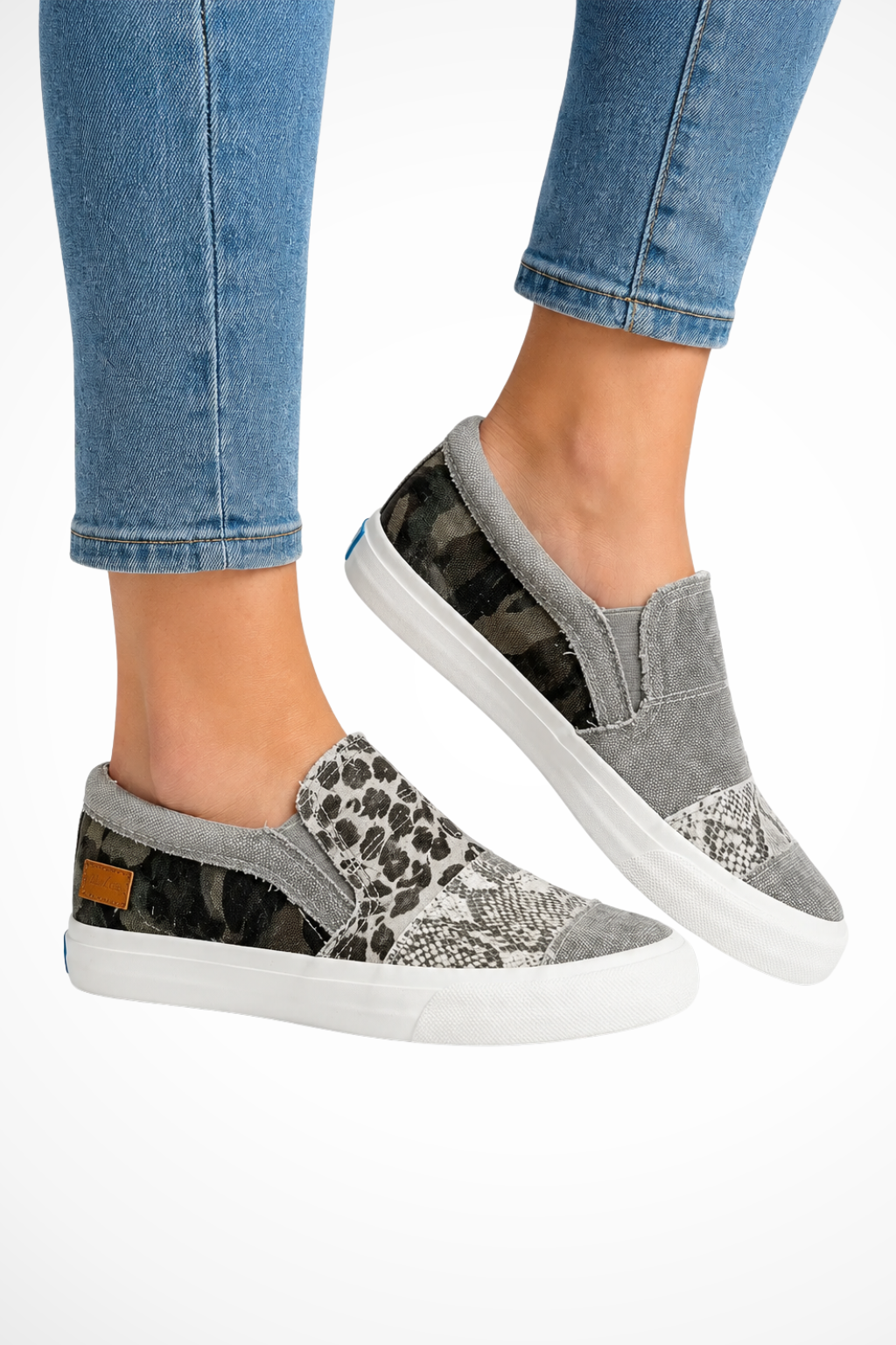 Women's Animal Print Slip-On Canvas Sneakers
