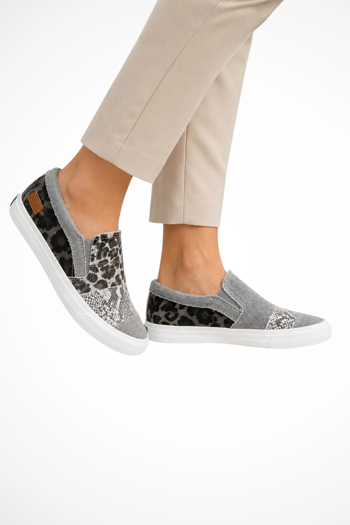 Women's Animal Print Slip-On Canvas Sneakers