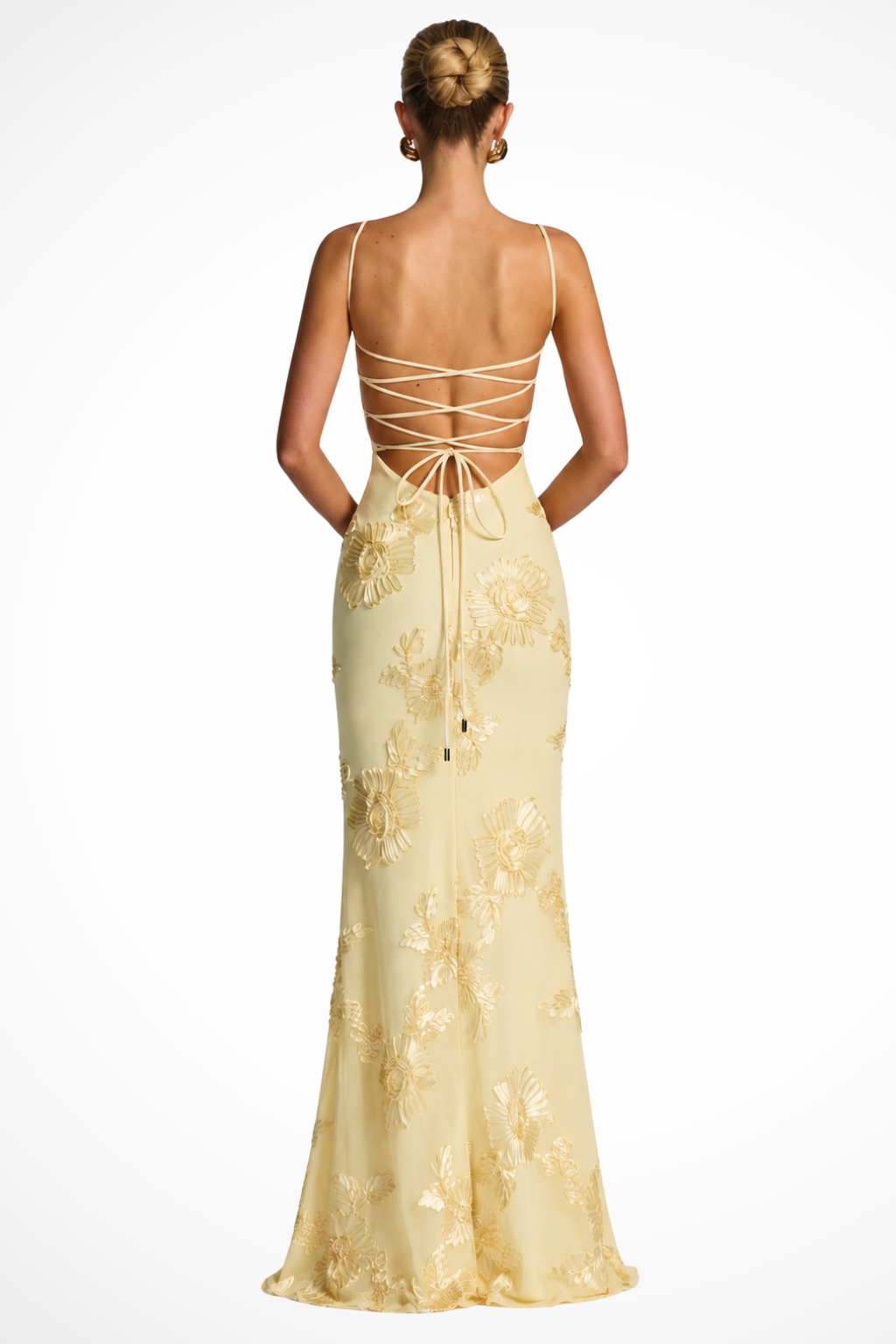 Women's Corset Floral Embroidered Wedding Guest Maxi Dress