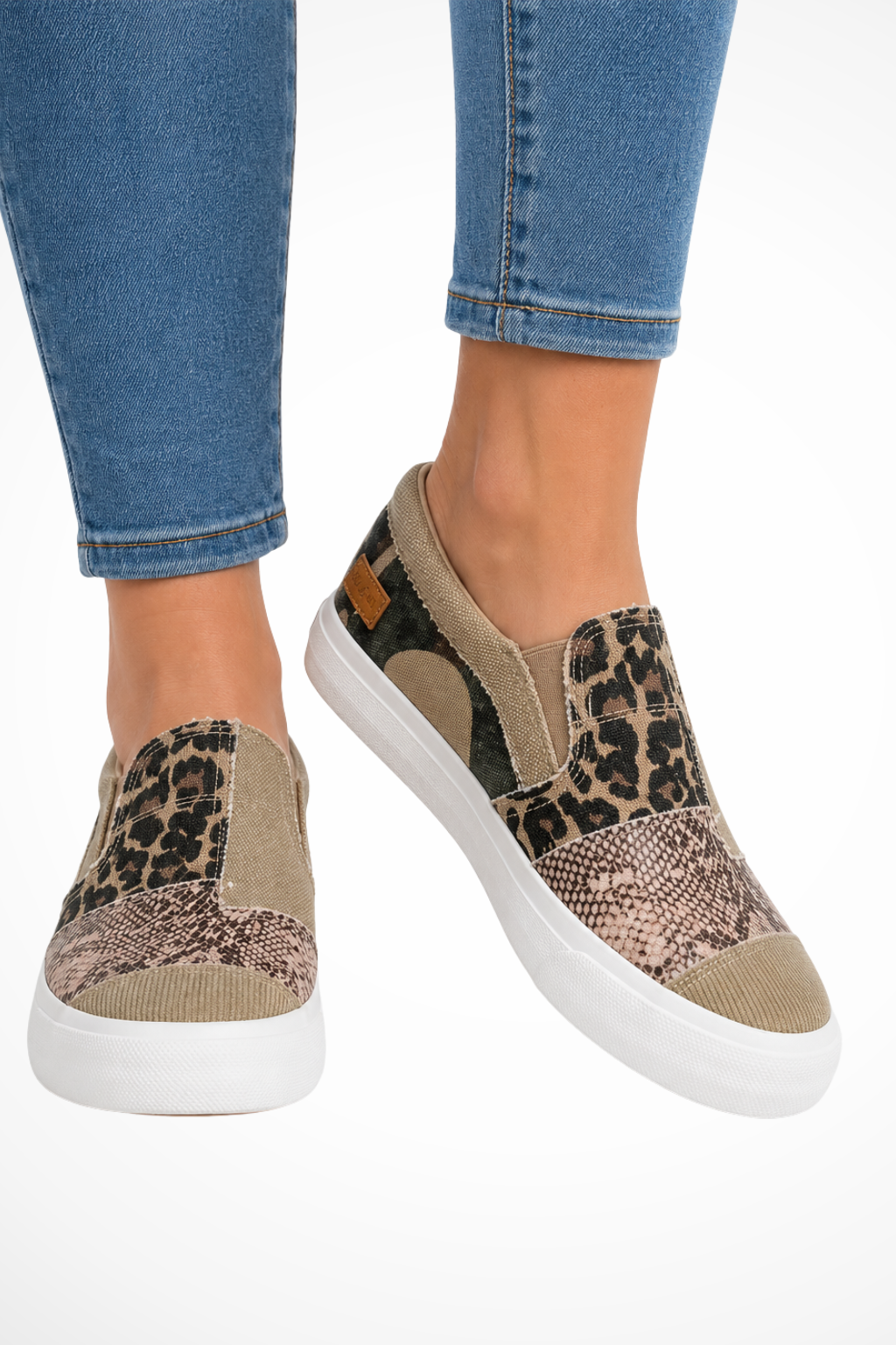 Women's Animal Print Slip-On Canvas Sneakers