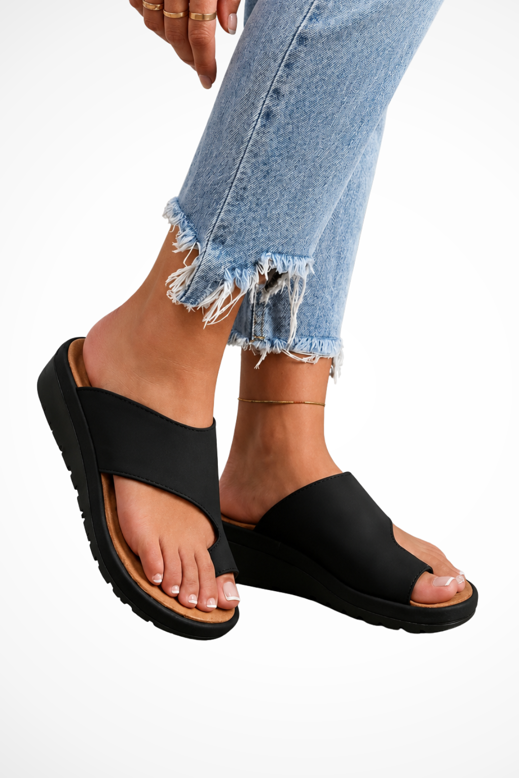 Women's Orthopedic Toe Loop Wedge Sandals
