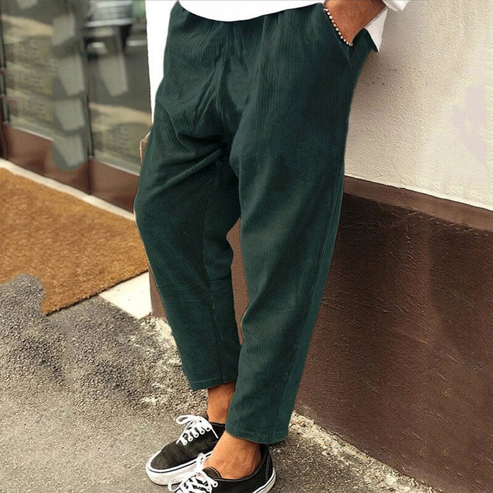 Men's Lightweight Linen Look Relaxed Fit Trousers