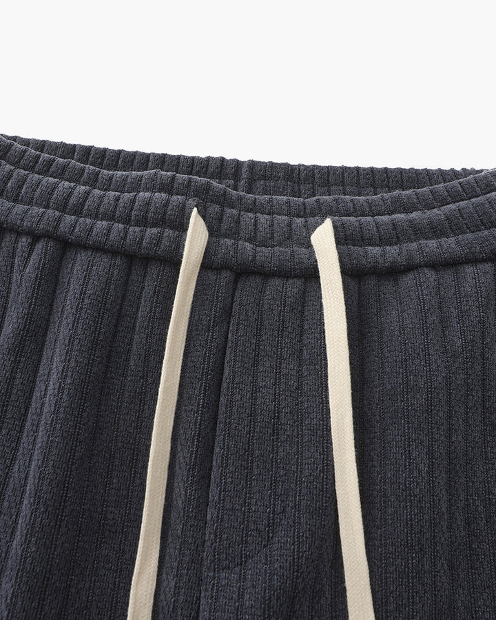 Men's Casual Corduroy Trousers Wide Leg Elastic Waist