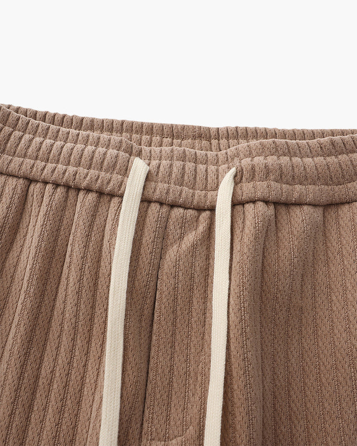 Men's Casual Corduroy Trousers Wide Leg Elastic Waist