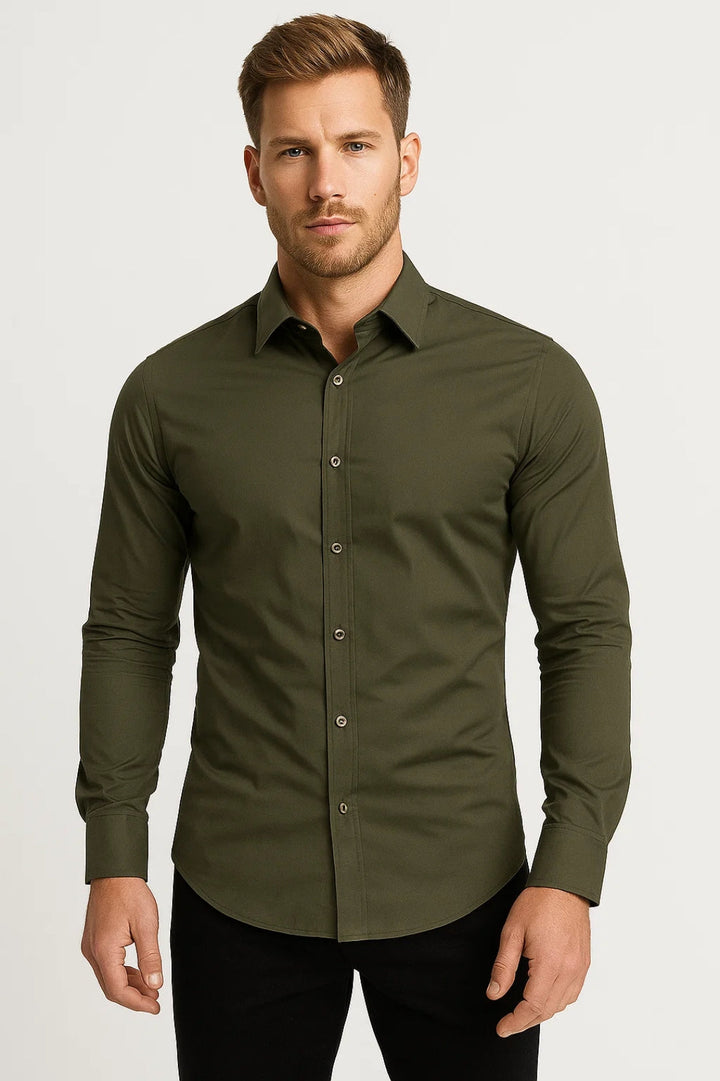 Men's Slim Fit Long Sleeve Shirt | Casual