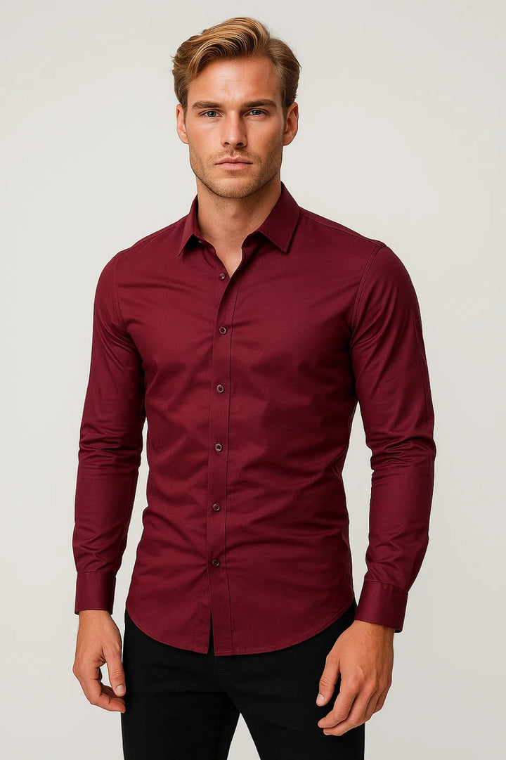 Men's Slim Fit Long Sleeve Shirt | Casual