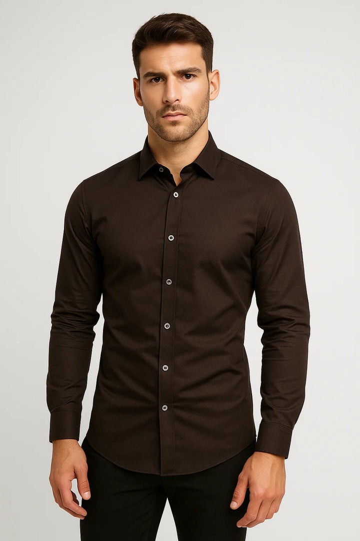 Men's Slim Fit Long Sleeve Shirt | Casual