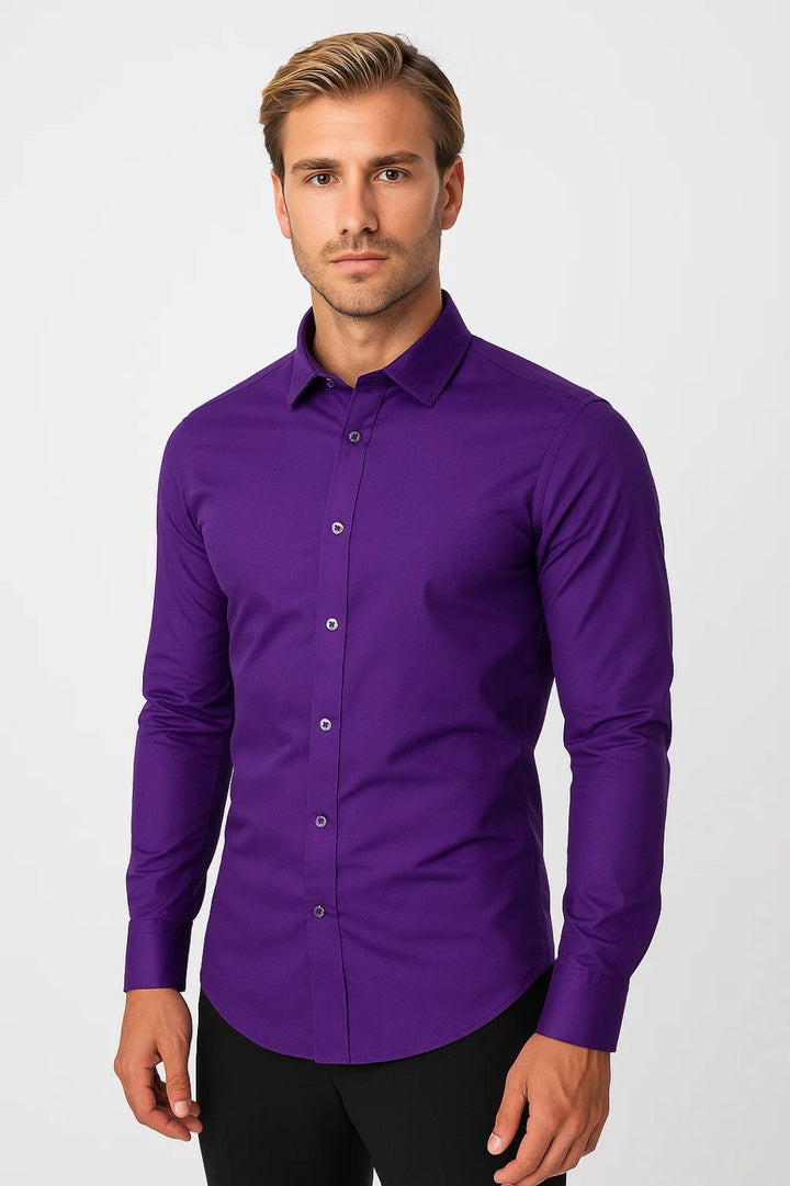 Men's Slim Fit Long Sleeve Shirt | Casual