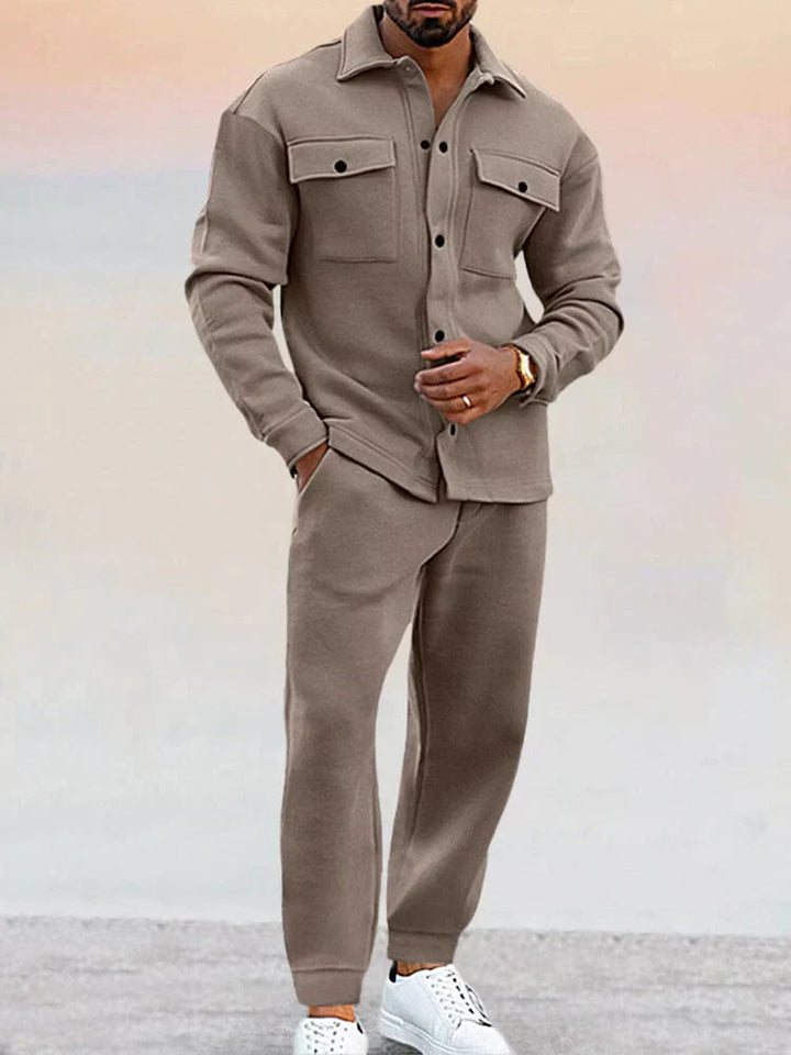 Men's Casual Two-Piece Set Stylish Shirt And Trousers
