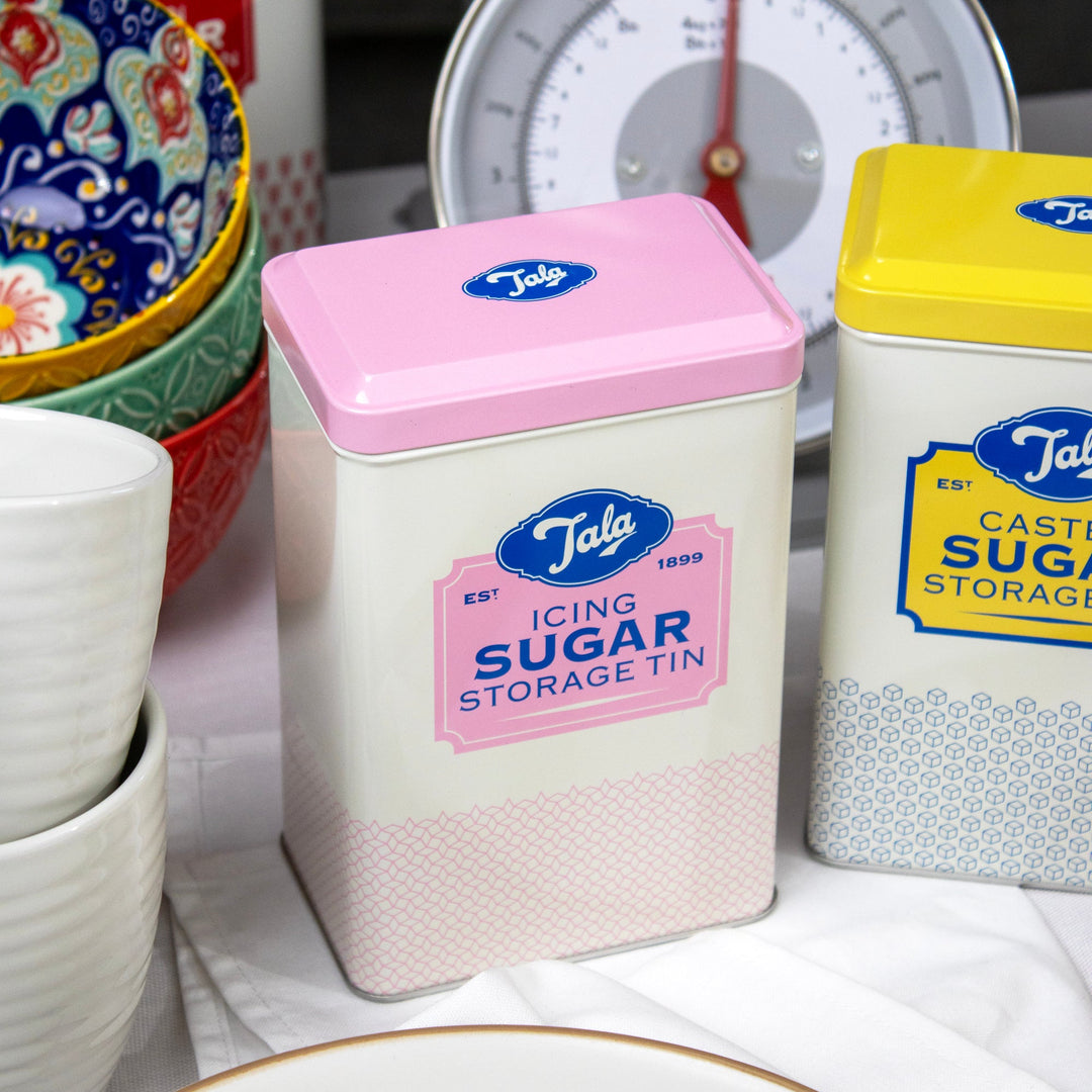 Set of 4 Retro Flour and Sugar Storage Tins