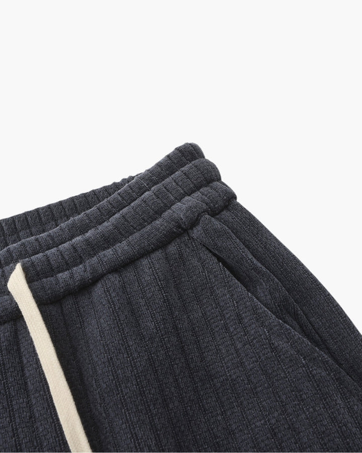 Men's Casual Corduroy Trousers Wide Leg Elastic Waist