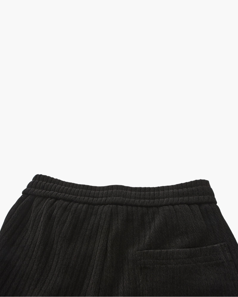 Men's Casual Corduroy Trousers Wide Leg Elastic Waist