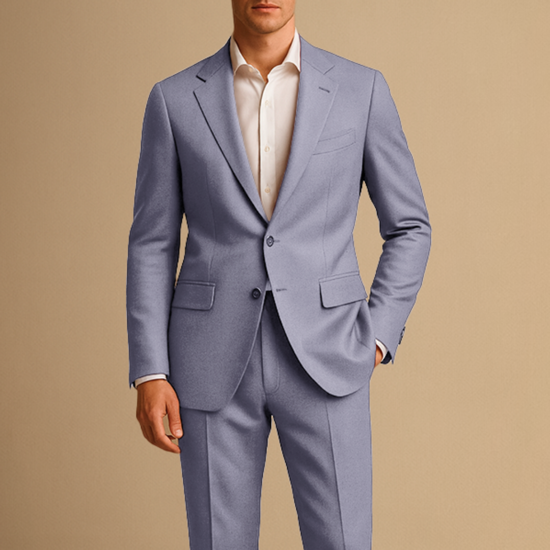 Men's Slim Fit Lightweight Two-Piece Suit for Weddings and Formal Events