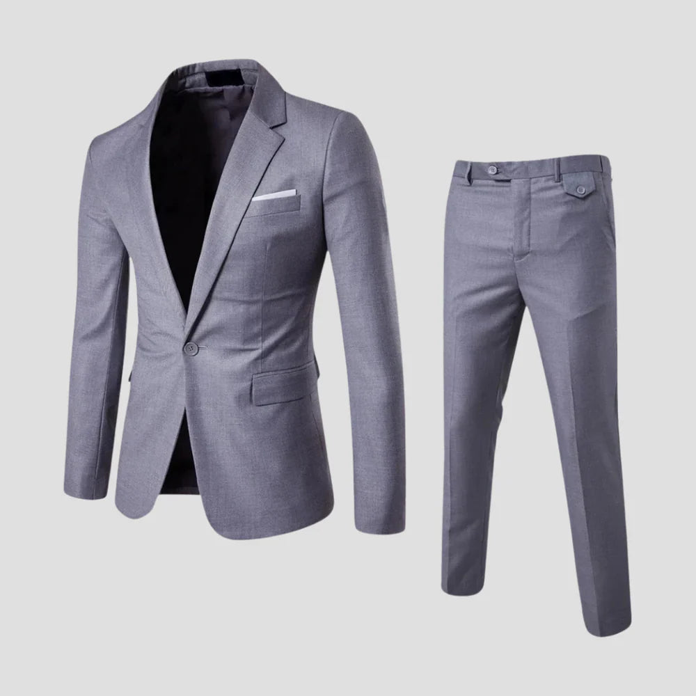 Men's Slim Fit Lightweight Two-Piece Suit for Weddings and Formal Events