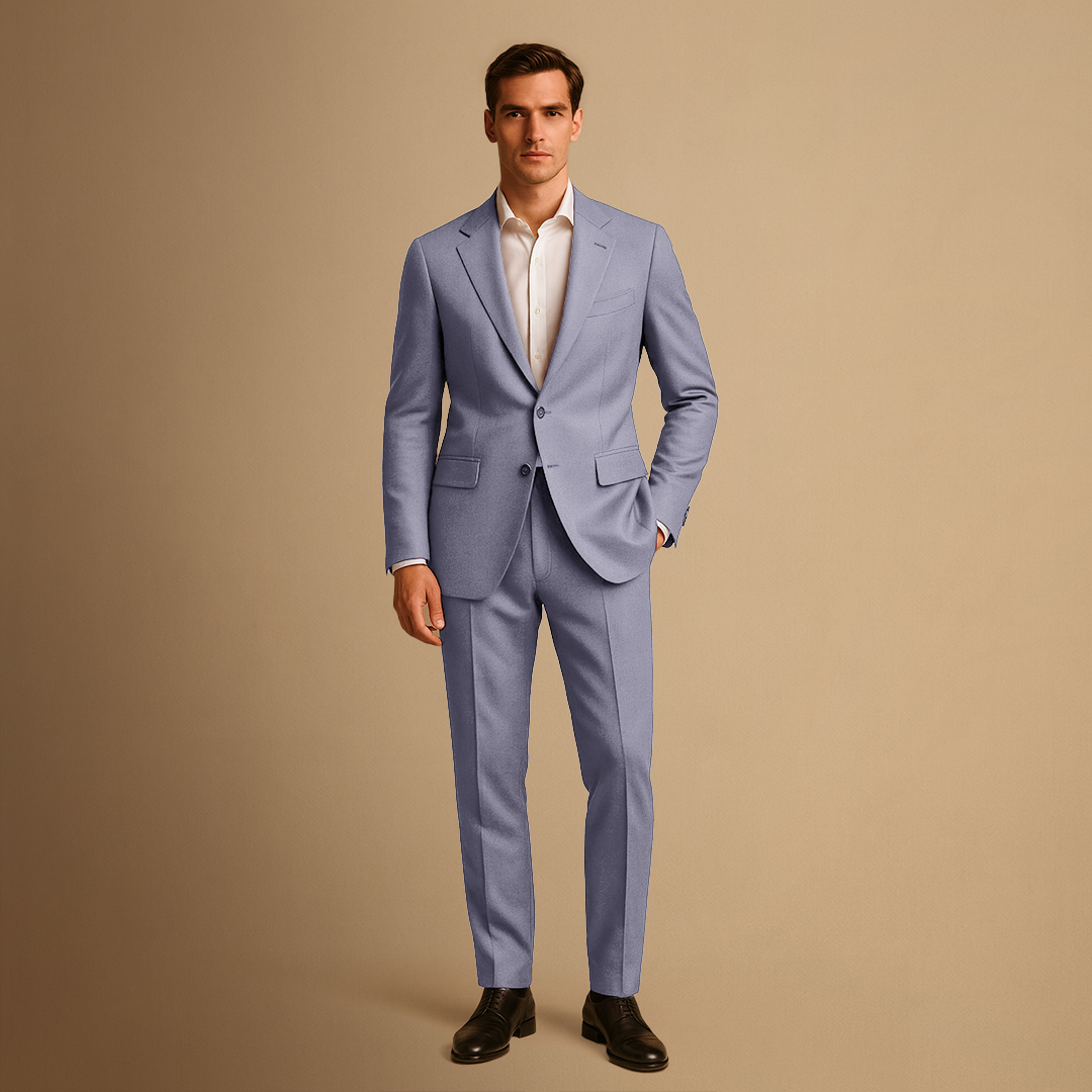 Men's Slim Fit Lightweight Two-Piece Suit for Weddings and Formal Events