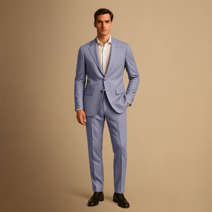 Men's Slim Fit Lightweight Two-Piece Suit for Weddings and Formal Events