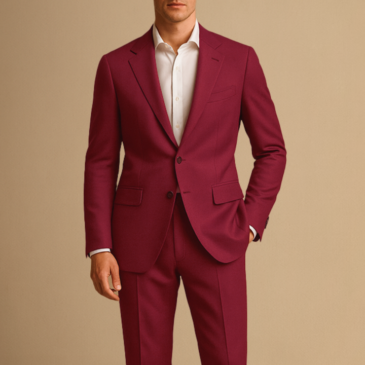 Men's Slim Fit Lightweight Two-Piece Suit for Weddings and Formal Events