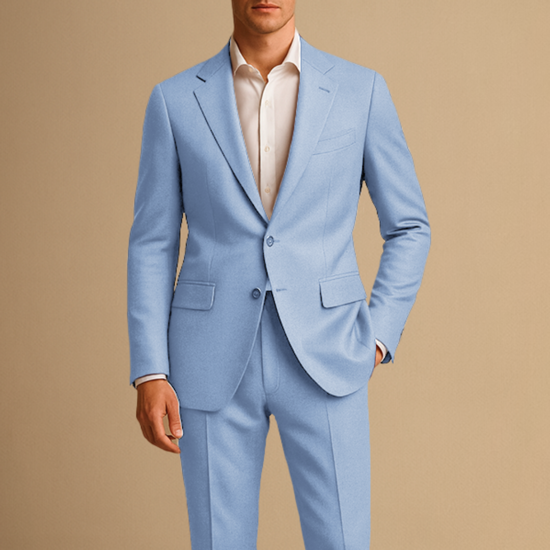 Men's Slim Fit Lightweight Two-Piece Suit for Weddings and Formal Events
