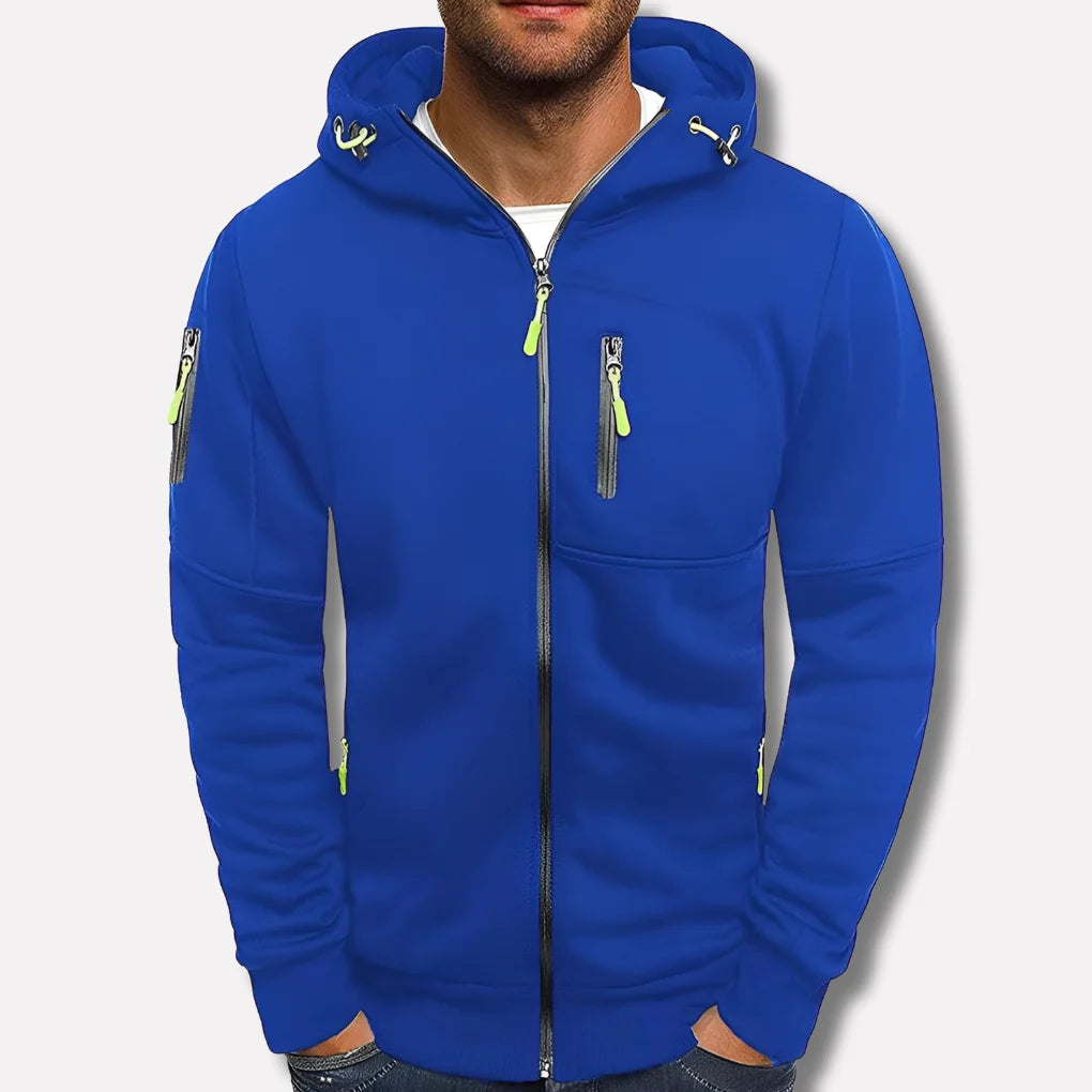 Men's Zip-Up Hoodie Jacket | Regular Fit Hooded Sweatshirt | Soft Fleece Lined Layer | Casual Travel Everyday Wear