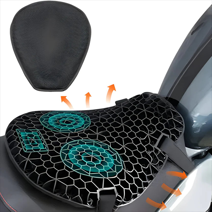 Breathable Motorcycle Gel Seat Cushion with Straps