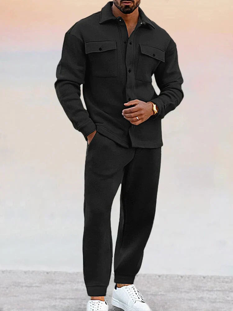 Men's Casual Two-Piece Set Stylish Shirt And Trousers
