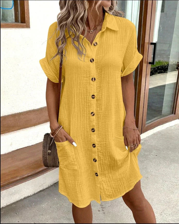 Women's Button-Down Midi Shirt Dress