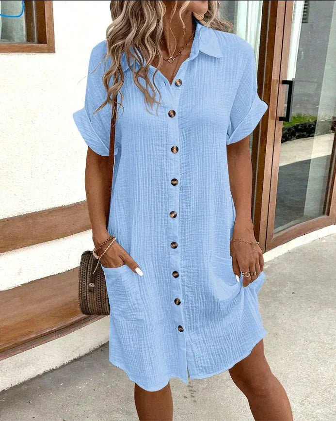 Women's Button-Down Midi Shirt Dress