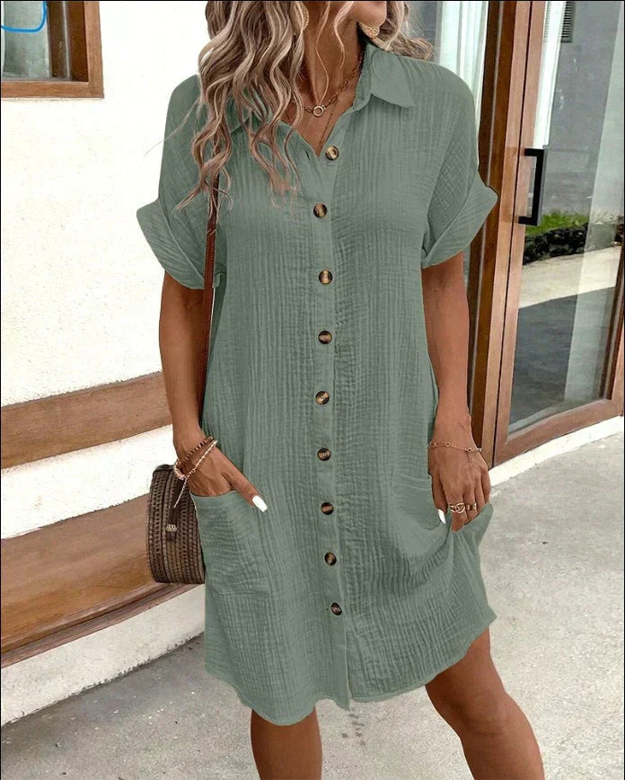 Women's Button-Down Midi Shirt Dress