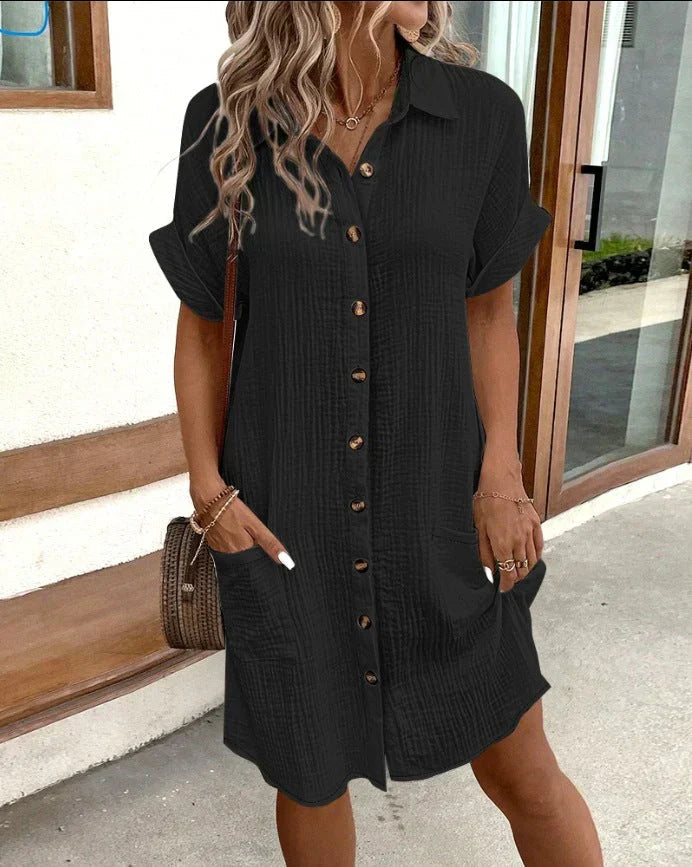 Women's Button-Down Midi Shirt Dress