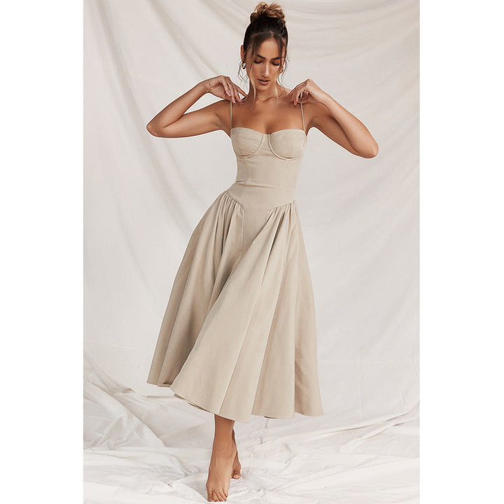 Corset Adjustable Spaghetti Strap Midi Dress