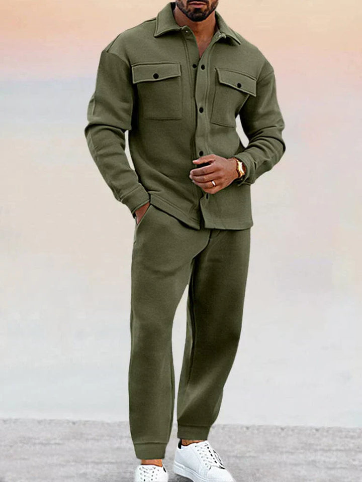 Men's Casual Two-Piece Set Stylish Shirt And Trousers