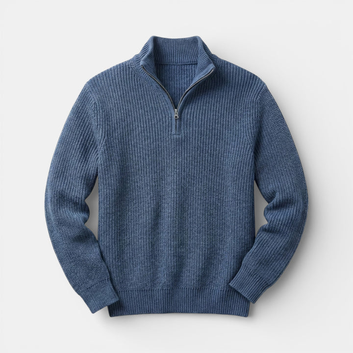 Men’s Timeless Half Zip Knit Sweater Classic Elegance