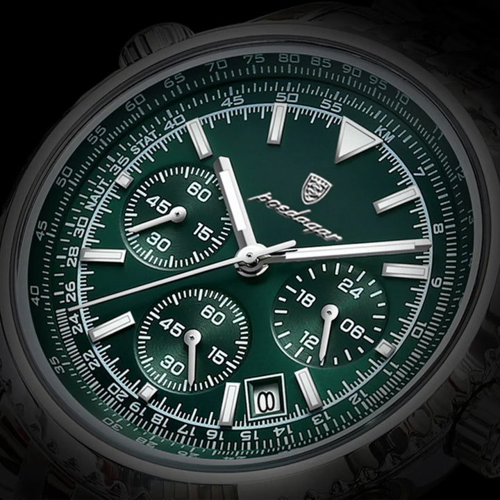 Men’s Quartz Watch Stainless Steel Emerald Dial