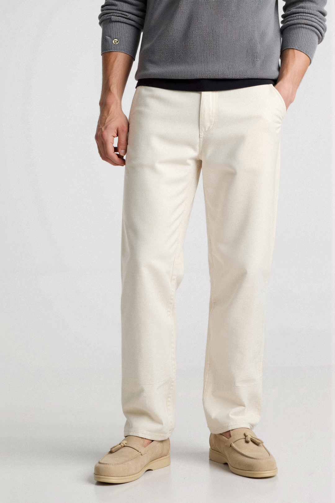 Men's Vegan Suede Loafers Decorative Tassels Slip-On Shoes