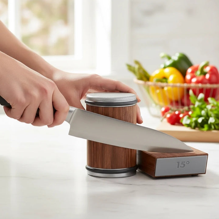Diamond Rolling Knife Sharpener with 15° Angle Guide