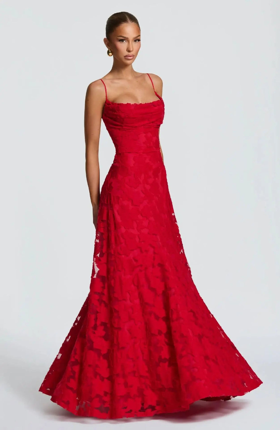 Elegant Evening Maxi Dress with Spaghetti Straps