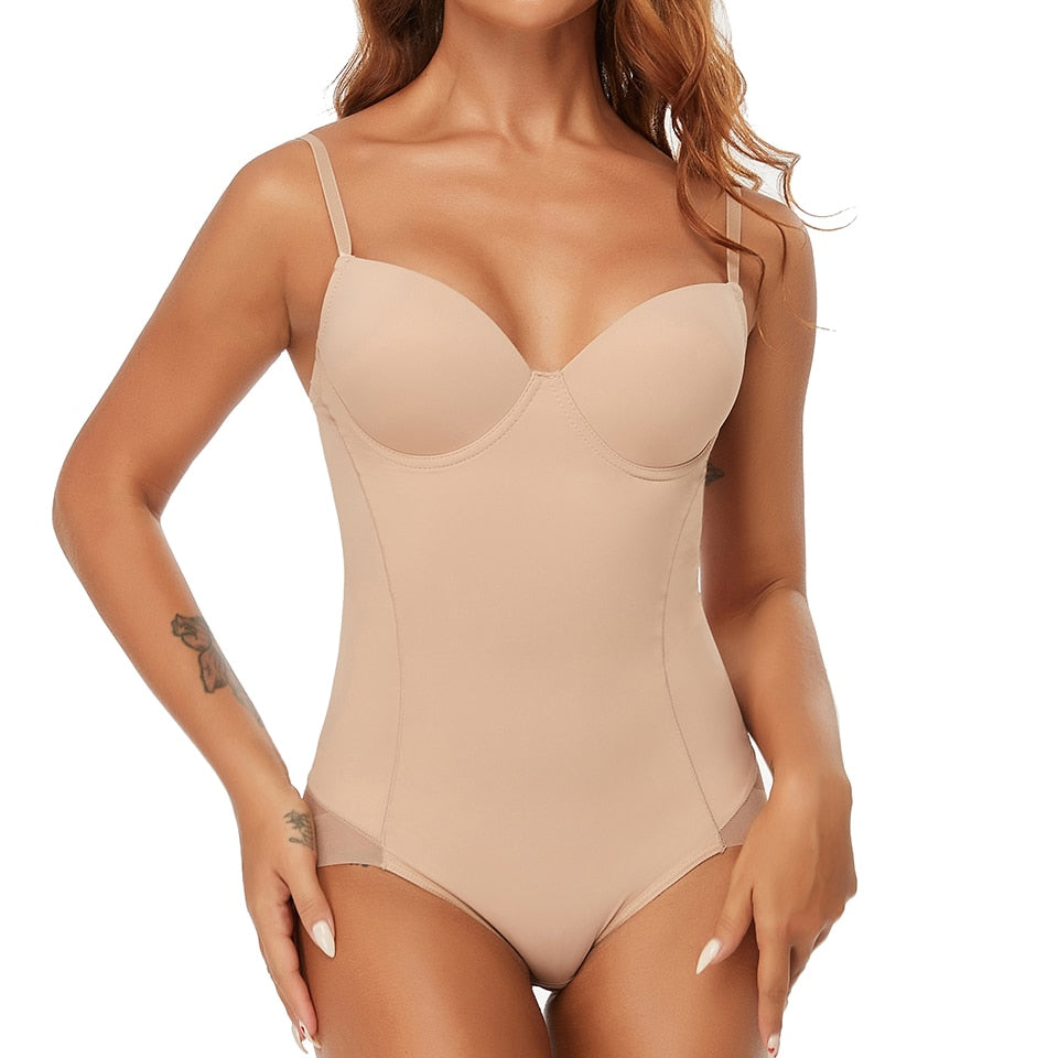 Women's Bodysuit with Underwire Cups and Adjustable Straps