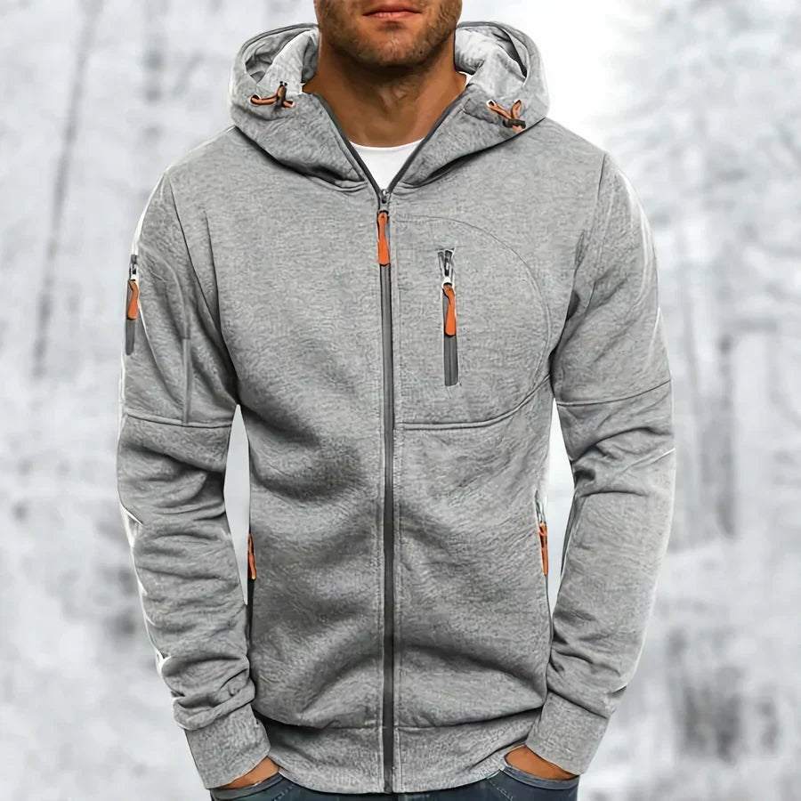 Men's Zip-Up Hoodie Jacket | Regular Fit Hooded Sweatshirt | Soft Fleece Lined Layer | Casual Travel Everyday Wear