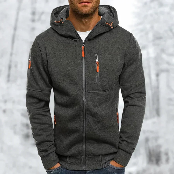 Men's Zip-Up Hoodie Jacket | Regular Fit Hooded Sweatshirt | Soft Fleece Lined Layer | Casual Travel Everyday Wear