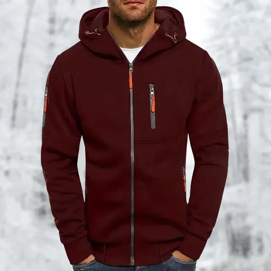 Men's Zip-Up Hoodie Jacket | Regular Fit Hooded Sweatshirt | Soft Fleece Lined Layer | Casual Travel Everyday Wear