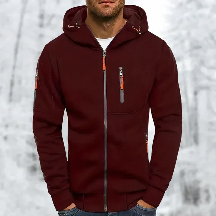 Men's Zip-Up Hoodie Jacket | Regular Fit Hooded Sweatshirt | Soft Fleece Lined Layer | Casual Travel Everyday Wear