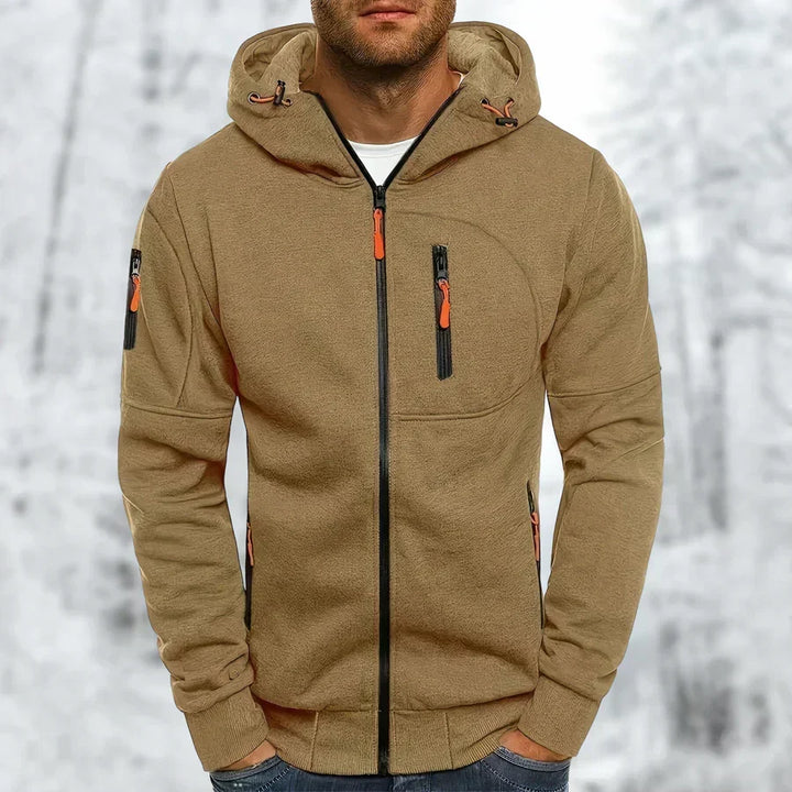 Men's Zip-Up Hoodie Jacket | Regular Fit Hooded Sweatshirt | Soft Fleece Lined Layer | Casual Travel Everyday Wear