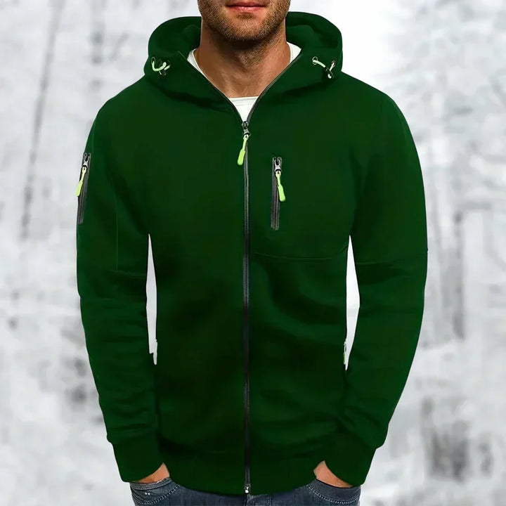 Men's Zip-Up Hoodie Jacket | Regular Fit Hooded Sweatshirt | Soft Fleece Lined Layer | Casual Travel Everyday Wear