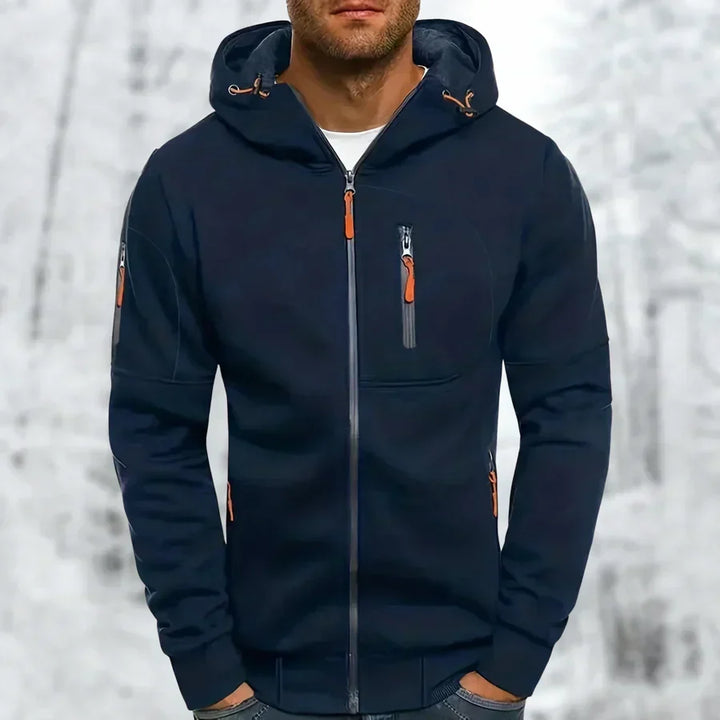 Men's Zip-Up Hoodie Jacket | Regular Fit Hooded Sweatshirt | Soft Fleece Lined Layer | Casual Travel Everyday Wear