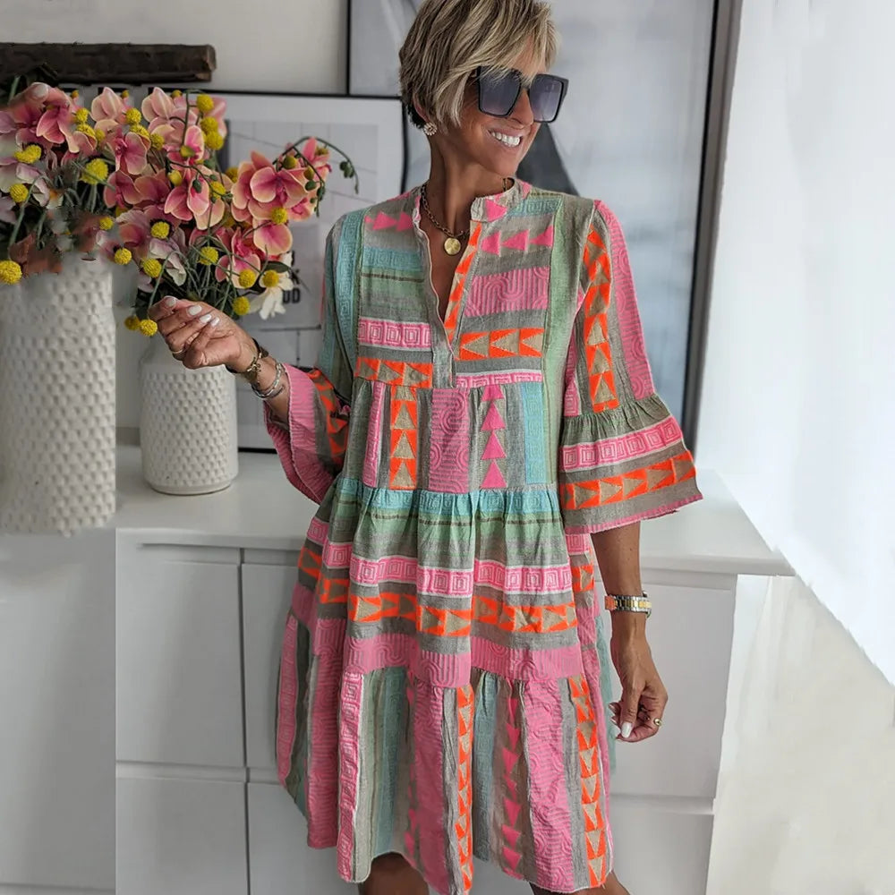 Boho Tiered Swing Dress