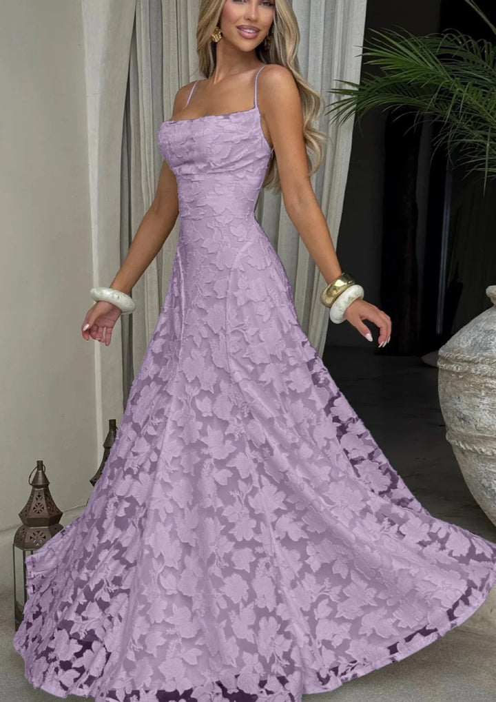 Elegant Evening Maxi Dress with Spaghetti Straps